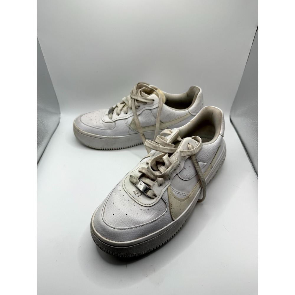 Nike Air Force 1 PLT.AF.ORM DJ9946-100 Womens 8 Sneakers White Leather Shoes